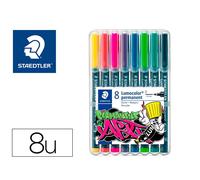 Rotulador Staedtler Lumocolor Retroproyeccion Punta De Fibra 318 Estuche De 8 Unidades Colores Surtidos