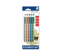 Rotulador Staedtler metálico, tinta opaca, punta redonda, colores surtidos, paqu