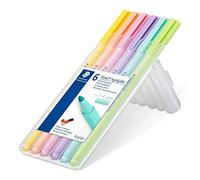 Rotulador Staedtler Triplus Highlighter, forma triangular ergonómica, juego con 6 colores pastel, ancho de línea 1 - 4 mm, 362 CSB6
