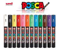Rotulador UNI POSCA, 12 colores, Plumones acrílicos, Rotuladores PC-1M,3M,5M, bolígrafo POP para póster, marcadores de pintura para tela, pintura artística, 1 ud. PC-5M-Green 6