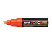 Rotulador Uni Posca PC-8K Pintura Cristal Pluma Ancha Punta Plana 8.00mm Naranja Fluorescente