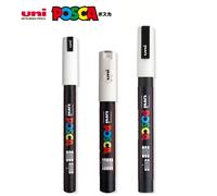 Rotulador UNI POSCA, Rotuladores Plumones acrílicos blancos y negros PC-1M, 3M, 5M, bolígrafo para póster POP/Graffiti, suministros de arte publicitario, 1 ud. PC-3M-Black