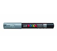 Rotulador Uni-posca, trazo ancho: 0,7 mm, PC-1M, plata, extra-fino, 1ud