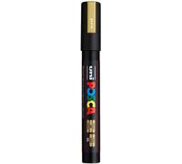 ROTULADOR Uniposca PC-5M Oro Metalizado | Rotulador con tinta pigmentada al agua, opaco, para casi todas las superficies, punta recambiable