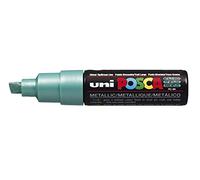 ROTULADOR Uniposca PC-8K Verde Metálico | Rotulador con punta en cuña de 8 mm para casi todas las superficies
