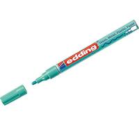 edding 751 marcador de tinta opaca brillante - verde metálico - 1 rotulador - punta redonda 1-2 mm - rotulador brillante efecto lacado para vidrio, piedras, madera, plástico, papel - color permanente