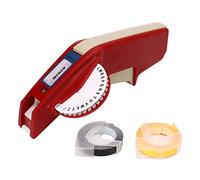 Rotuladora en Relieve, Rotuladora con Cinta Impresora de Etiquetas Manual con Cinta de Color Letra Clara con Números Operar con Una Sola Mano Impresora para Hacer Etiquetas (Rojo)