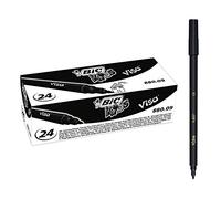 BIC Kids Visa Fino Negro - Rotulador (Fino, Negro, Punta Redonda, 2 mm, Negro, Tinta con Base de Agua)