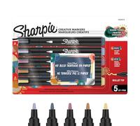 Sharpie Rotuladores acrílicos creativos punta redonda base agua tonos cálidos 5 unidades
