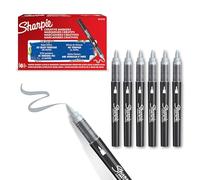 SHARPIE Rotuladores acrílicos creativos Rotuladores al agua con punta de pincel | Tinta sin borrones | Escribe en la mayoría de superficies | Material escolar | Gris Frío | 6 Piezas