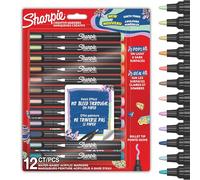 SHARPIE Rotuladores Creativos de Pintura Acrílica | Tonos Tierra | Marcadores de Pintura a Base de Agua | Tinta Antimanchas Escribe en la Mayoría de Superficies | Colores Surtidos | 12 Unidades