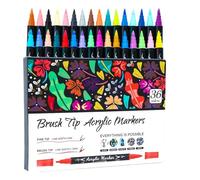 Rotuladores acrílicos - Rotuladores de pintura impermeables de doble punta para múltiples caras | Suministros de arte de doble color para pintura rupestre y fabricación de manualidades