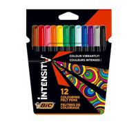 Rotuladores BIC Intensity - Estuche de 12 colores brillantes - Punta media 0,9 mm