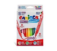 CARIOCA - Rotuladores Birello, Set de 12, Doble Punta (Fina y Gruesa) | Punta Bloqueada, Tinta Base Agua, Superlavable, Trazo Versátil, Seguro para Niños, Calidad Europea, Ideal para Colegio