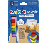 Rotuladores CARIOCA Acrylic Paint Marker, Caja x10 Colores