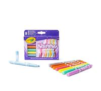 CRAYOLA - Rotuladores con Purpurina, Set 8 Colores Brillantes, para niños a partir de 3 años, para Arte y Creatividad, 58-8648
