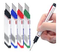 Rotuladores de Agujero Profundo,20Pcs Carpintero Marcador,Rotulador Carpintero,Rotulador Punta Larga,Marcador Permanente de Punta Extra Larga Para Pared,Metal Azulejos,Madera(Negro, Azul, Rojo, Verde)
