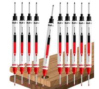 Rotuladores de agujero profundo - Marcadores para carpintería | 10 bolígrafos impermeables de tinta de carpintero | Herramienta de marcado de 21 mm para construcción, carpintería, pintura, enmarcado