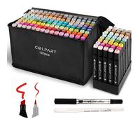 Rotuladores de Alcohol de 120 Colores, Doble Punta (Pincel y Fina), Secado Rápido para Artistas y Aficionados, Dibujos, Bocetos, Ilustración y Cómic