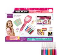 Rotuladores de arte corporal para niños, juego de juguetes de simulación para niños | Kit de maquillaje para niños - Kit de maquillaje para niños con plantillas de pintura para niñas, niños y niños