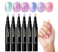 Rotuladores De Diseño De Uñas,Lápiz De Gel Con Purpurina De 6 Colores,Kit Rotuladores Pintauñas Secado Al Aire | Para Principiantes Chicas Mujeres Hogar Viajes Sesiones De Fotos Bodas Práctica