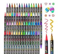 Rotuladores de doble cara | Bolígrafos de dibujo, 60 colores creativos de acrílico fino y punta de pincel para , dibujar, niños, vidrio, tela, madera