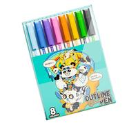 Rotuladores de doble línea, rotulador de doble línea, juego de marcadores brillantes, marcadores de bocetos de Doodle, suministros artísticos para hacer tarjetas de felicitación, diario de mano