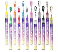 Rotuladores de Esmalte de Uñas 12 Colores Marcadores De Pintura 3D | Herramienta de Punteado con Pincel para Uñas para Mujeres Principiantes Hogar Salón Sesión de Fotos Boda Navidad Cumpleaños