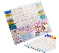 Rotuladores De Esmalte De Uñas | 12 Piezas Rotuladores De Uñas Doble Cabeza | Herramientas de Punteado para Manos Pies Práctica Halloween Verano Adolescentes Madres Fiesta Boda Diario Chicas