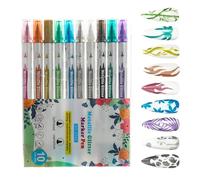 Rotuladores De Esmalte De Uñas De Secado Rápido - 10 Piezas Herramienta De Manicura De Doble Punta | Pincel Delineador para Uñas | Para Mujeres Principiantes Profesionales Entusiastas DIY Amantes Bell