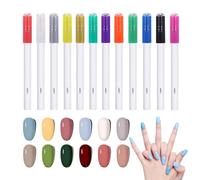 Rotuladores de Esmalte de Uñas en Gel - Juego de 12 Piezas de Marcadores para Dibujar y Colorear de Secado Rápido | Pinceles De Pintura Para Uñas | Para Fiestas De Chicas Adolescentes Salón Hogar Prác