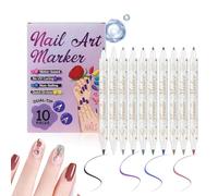 Rotuladores de Esmalte de Uñas,Herramientas de Manicura con 10 Colores, Secado Rápido y Duradero - Rotuladores de Pintura de Uñas para Niños,Para Mujeres, Adolescentes, Madres, Práctica, Salón, Hogar,