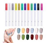 Rotuladores De Esmalte De Uñas,Juego de 12 Piezas de Marcadores para Dibujar y Colorear de Secado Rápido - Pinceles De Pintura Para Uñas | Para Fiestas De Chicas Adolescentes Salón Hogar Práctica De M