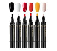 Rotuladores de esmalte de uñas - Juego de colorantes en gel 3 en 1 de 6 piezas de 8 ml cada | Aplicadores de belleza DIY de un solo paso para diseños de manicura creativos | Kit de arte cosmético