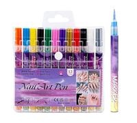 Rotuladores de Esmalte de Uñas - Manicura de Punta Fina y Duradera - Punta Fina Esmalte en Gel para Diseños | Para Niños Adultos Principiantes Dibujo Pintura Punteado y