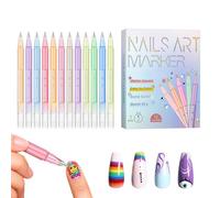 Rotuladores De Esmalte Para Uñas | 12 Colores Impermeable Secado Rápido Herramienta De Dibujo - Rotuladores De Gel Para Uñas | Para Principiantes Jóvenes Mujeres Salón En Casa Fiestas Manicura Práctic