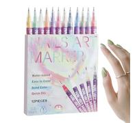 Rotuladores De Esmalte Para Uñas | Suministros De Arte Para Pintura Y Manualidades 12 Piezas - Juego De Rotuladores De Esmalte En Gel Para Uñas,Para Niños Niñas Adultos Mujeres Principiantes Lienzo Ma