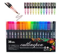 Rotuladores de graffiti para colorear, rotulador de graffiti para colorear, lápiz de graffiti de 36 colores, contorno de bolígrafo de graffiti, marcadores brillantes para dibujar (36 unidades)