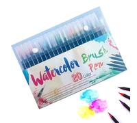 Rotuladores de pincel auténticos | Juego de caligrafía de acuarela, pinceles artísticos coloridos con tinta suave para pintura, dibujo, escritura, diario de viaje, letras, escuela, niños, adultos