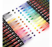 Rotuladores de pintura acrílica, 24 colores, marcadores de caligrafía, arte para letras, fabricación de tarjetas, pintura de roca, piedra, cerámica, vidrio, madera, lienzo, metal, manualidades