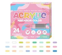 Rotuladores De Pintura Acrílica,24 Colores Para Lienzo | Punta Suave Resistente A La Decoloración Base Agua Para Grabado En Manualidades Zapatos Cerámica