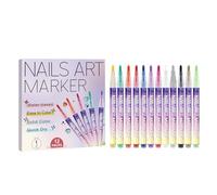 Rotuladores de pintura de uñas - 12 colores de secado rápido - Bolígrafos de gel de secado rápido - para dama, madre, joven, principiante, salón de manicura, hogar