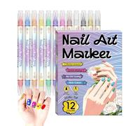Rotuladores De Uñas,12 Colores Bolígrafos De Arte Para Uñas De Doble Punta | Rotuladores para Decorar,Mujeres, Esposa, Novia, Hija, Navidad, Cumpleaños, Fiesta, Hogar, Salón