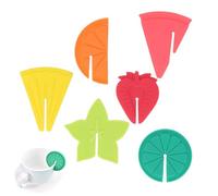 Rotuladores de vino para vasos - Identificador de copas de alcohol de silicona | 6 piezas Identificadores de copas de cóctel con forma de fruta, accesorios de vino para fiesta de bodas