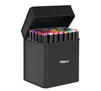 Rotuladores doble punta con 48 colores, alcohol markers de calidad para dibujar, colorear, rotuladores lettering, perfectos como rotuladores alcohol y marcadores alcohol para arte y caligrafía.
