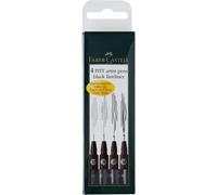 Faber-Castell 167115-4 Rotuladores Pitt Artist Pens Black Fineliner - Puntas, XS, S, F, M, Negro