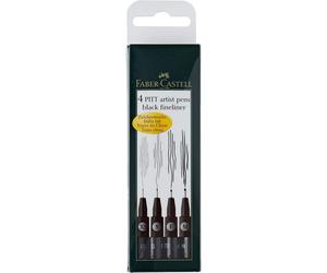 Rotuladores FABER-CASTELL Pitt Artist Fineliner Negro, Caja x4