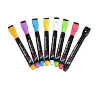 Rotuladores fluorescentes de borrado en , rotuladores de neón borrables líquidos, marcadores de pintura sin polvo, 8 unidades de 1 mm Slim Point LED Light Board Pen Set con tinta de borrado