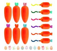 Rotuladores Fluorescentes en Forma de Zanahoria: Juego de 12 Mini Marcadores con Estuche de Huevos de Pascua - Perfecto para Estudiantes y Oficinistas