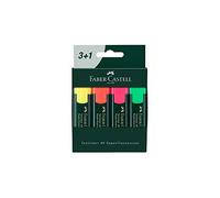 Rotuladores Fluorescentes Faber Castell, Caja x 3 + 1 Gratis